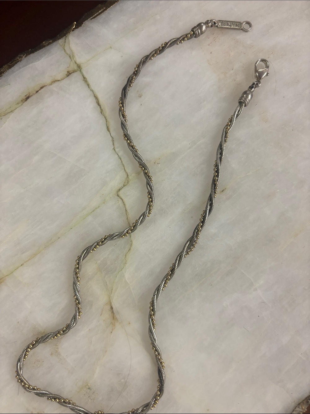 Two-Tone Twisted Rope Chain Necklace